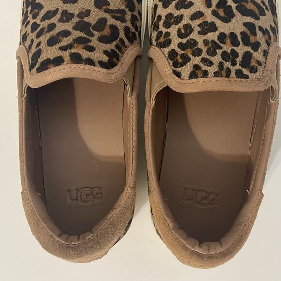 UGG Jass Platform Sneakers Leopard Cheetah Print Slip On Shoes Women's Size 7 - Picture 8 of 15